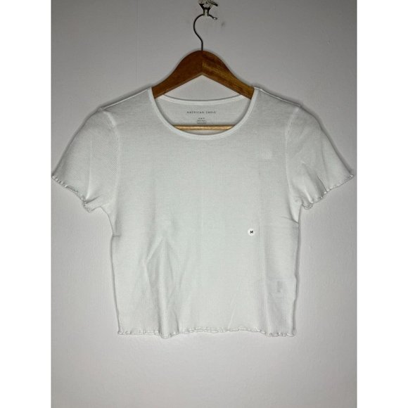 American Eagle Outfitters Tops - American Eagle Women's Medium Y2K Style White Knit Top New